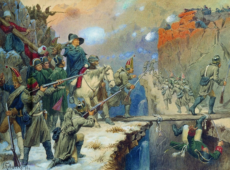 Переход русскими войсками Чертова моста. 1799 год.jpg