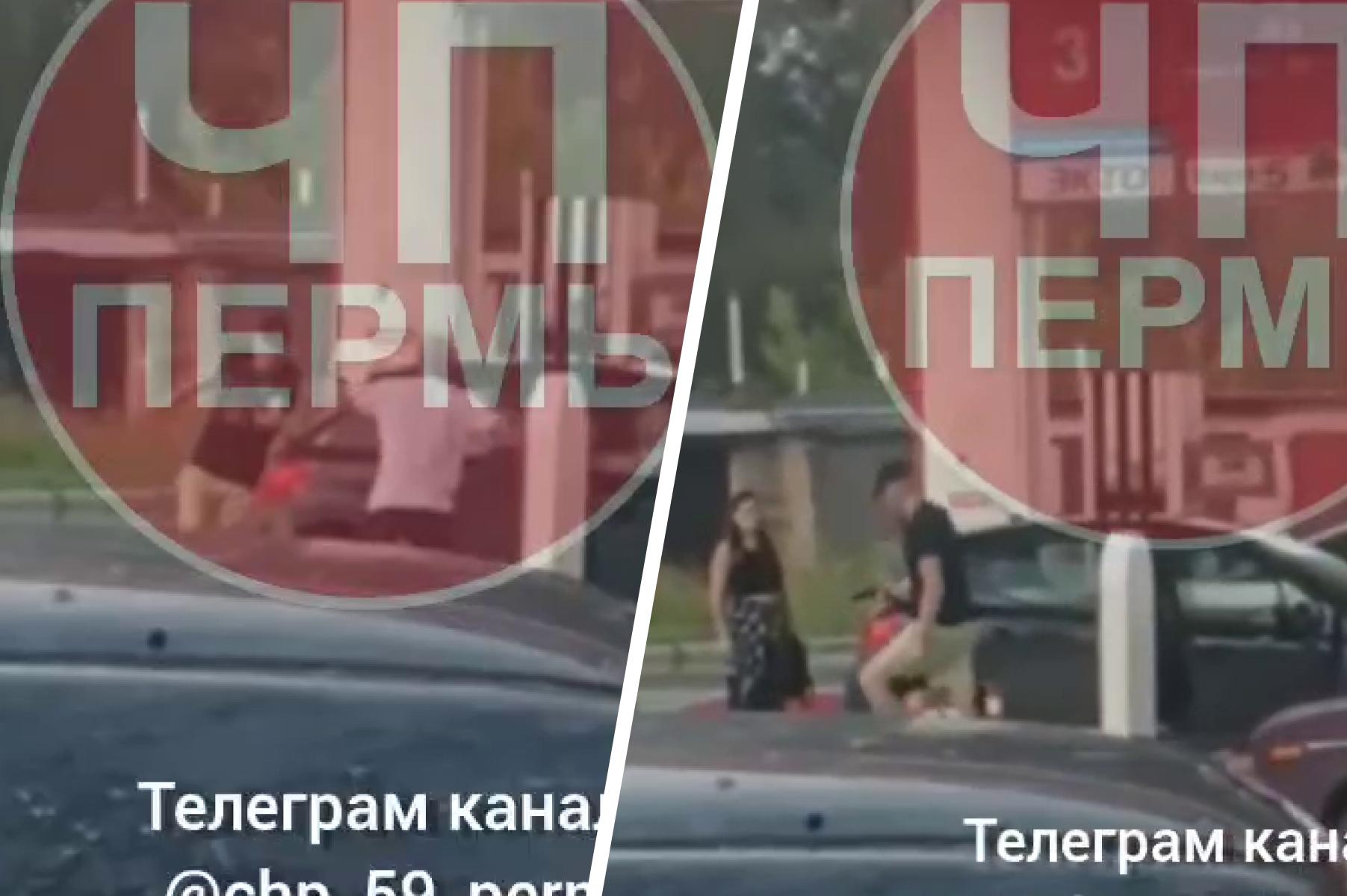 На заправке в Перми произошла драка с выстрелами — видео инцидента