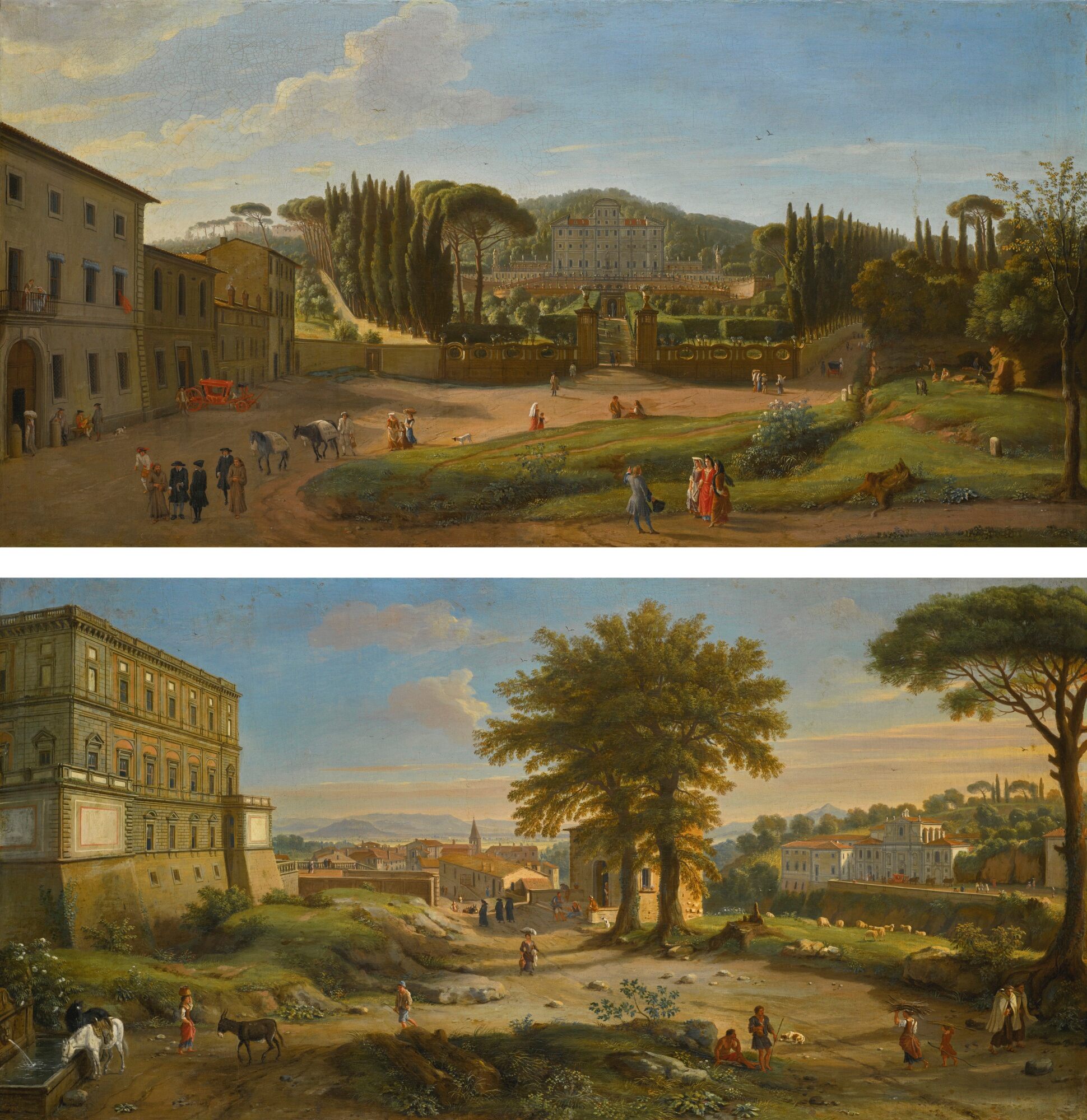 25TWO LANDSCAPES WITH THE VILLA ALDOBRANDINI AT FRASCATI AND THE VILLA FARNESE AT CAPRAROLA.jpg